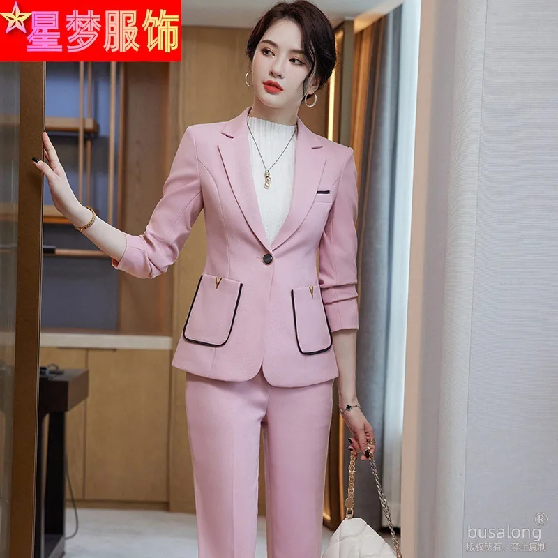 2023New spring and autumn clothingOLProfessional Women's Suit Korean Style Fashion Formal Slim Fit Women's Pants Workwear Suit