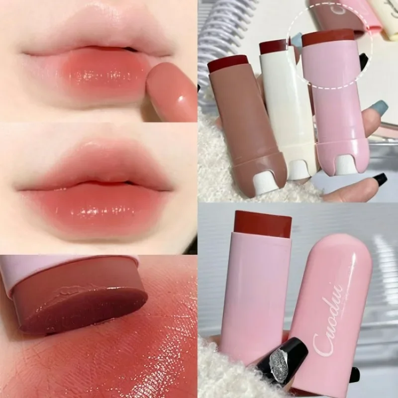 Moisturizing Waterproof Jelly Lipstick Makeup Nude Tinted Lip Balm Cherry Red Brown Non Sticky Cup Lip Tint Lips Care Cosmetics