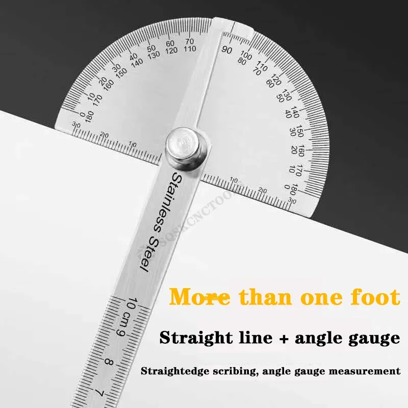 180 Degree Protractor Metal Angle Finder Goniometer Angle Ruler Stainless Steel Woodworking Tools Rotary Measuring Ruler 100/150