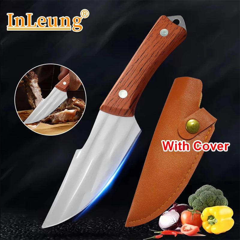 Stainless Steel Forged Kitchen Knife Handmade Forged Meat Cleaver Boning Knife Fruit Paring Knife Household Sharp Cutting Tools