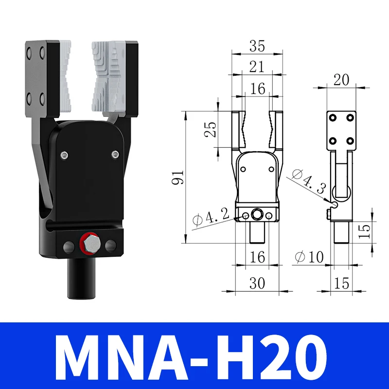 MINIA is equipped with a sensor-arc full-open grab cylinder robotic pneumatic mini robot gripper