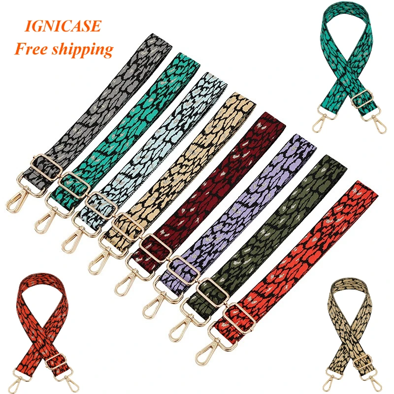 IGNICASE Gold and Silver Wire Bag Shoulder Strap One Shoulder Oblique Span Adjustable Replacement Long Burden Reduction Strap