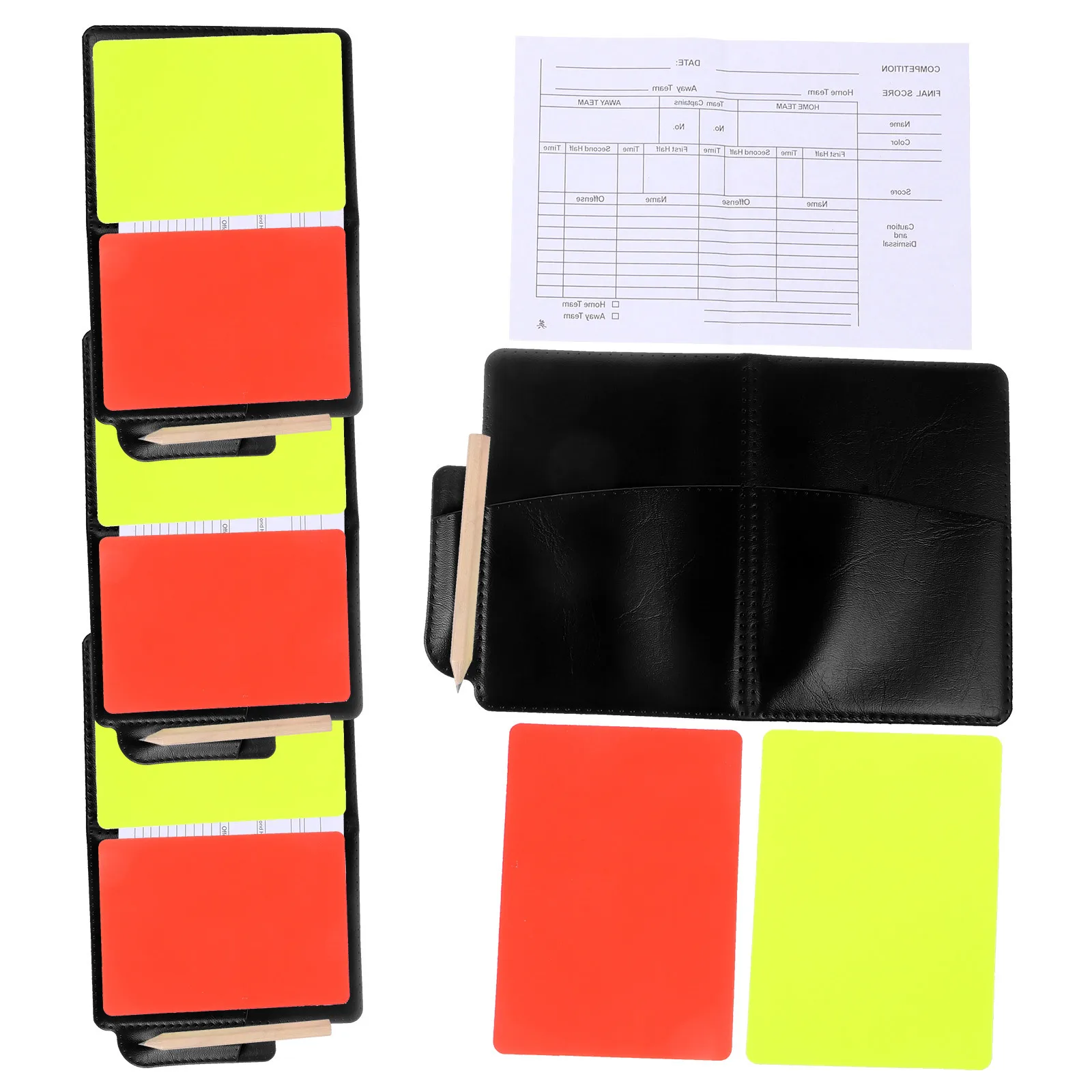 

4 Sets Professional Referee Red Yellow Cards Supplies Football Referee's Equipment Tools Pvc