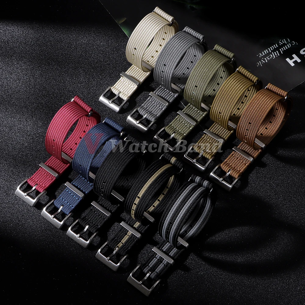 Nylon Watch Strap for Seiko Army Sport Bracelet Replacement Belt 18mm 20mm 22mm Brown Green Black Band Military Casual Watchband
