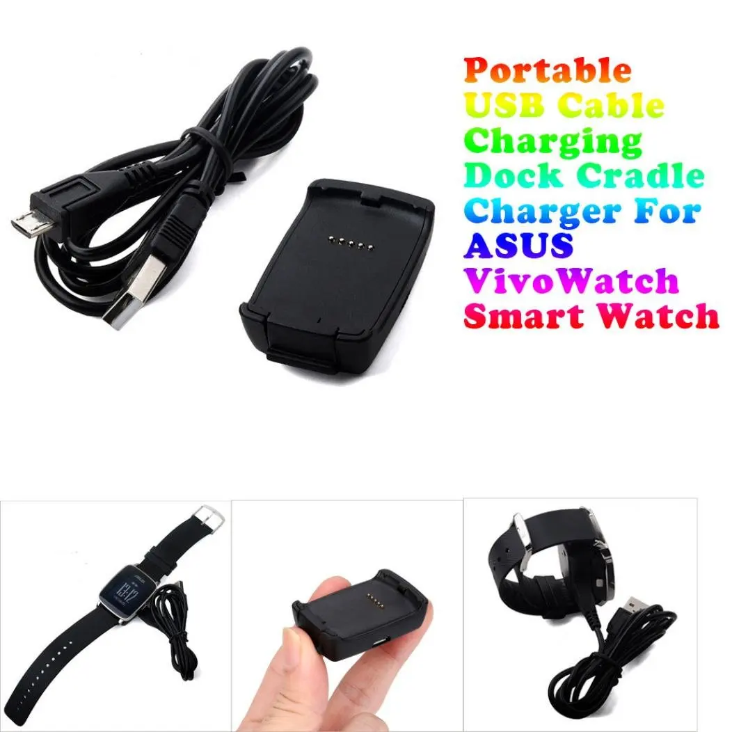 ASUS VivoWatch Charger,AutumnFall Portable USB Cable Charging Dock Cradle Charger For ASUS VivoWatch Smart Watch (Black)