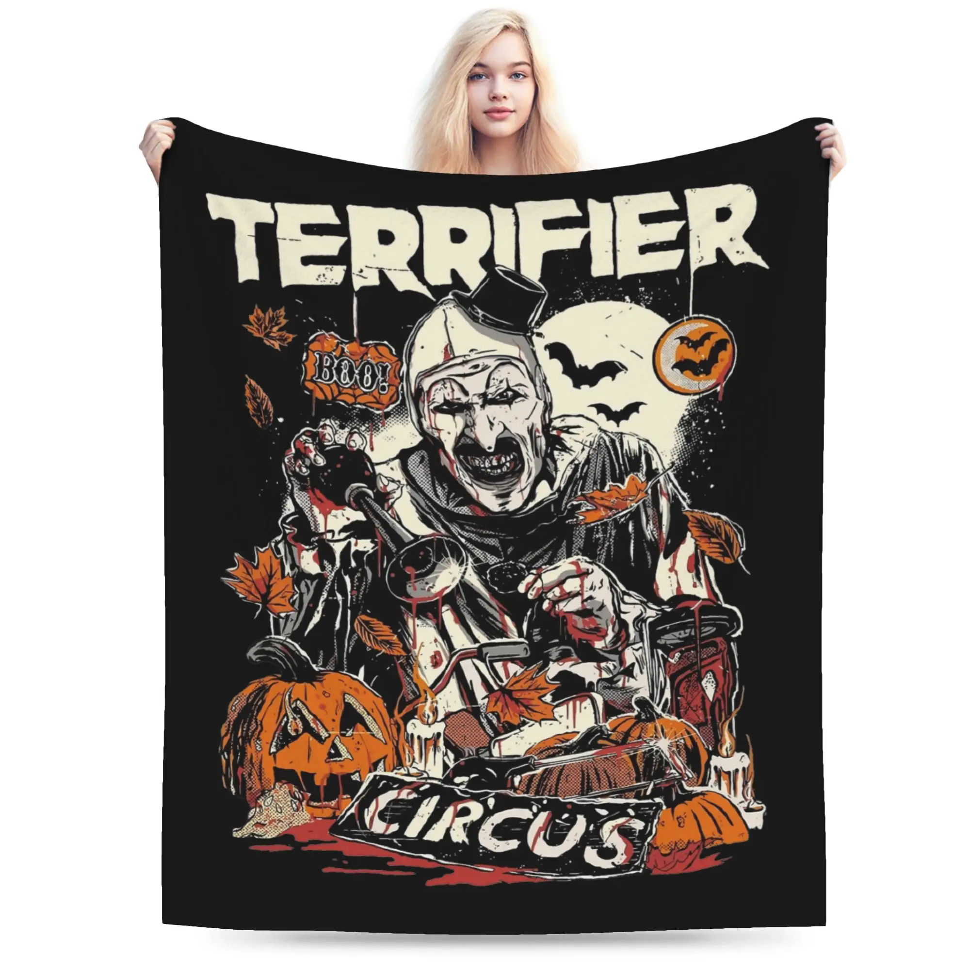 

Одеяло Terrifier Art The Clown, бархатное весенне-осеннее портативное легкое тонкое одеяло для домашнего дивана, одеяло
