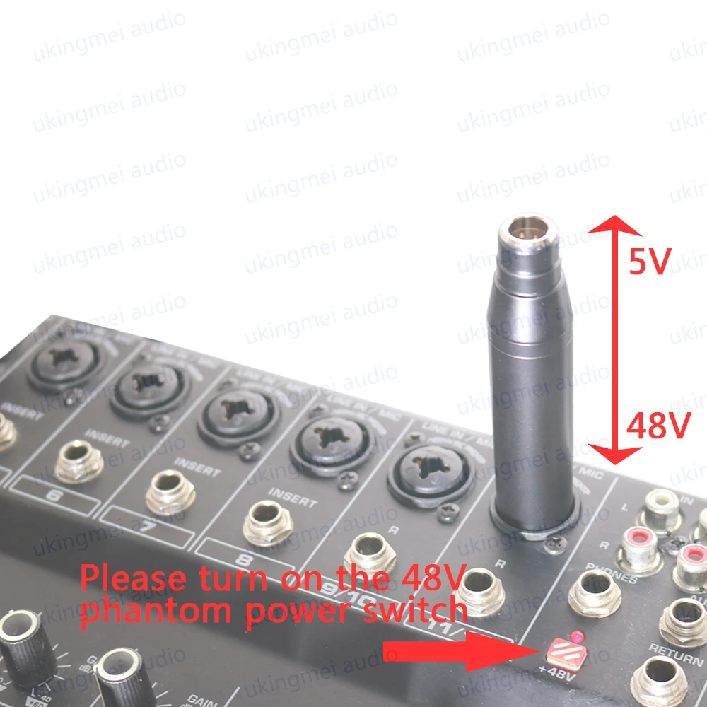 Mipro マイク TA4F 用ヘッドセット マイク アダプター XLR ラベリア マイク ファンタム電源 48V コネクター ミキサーに接続