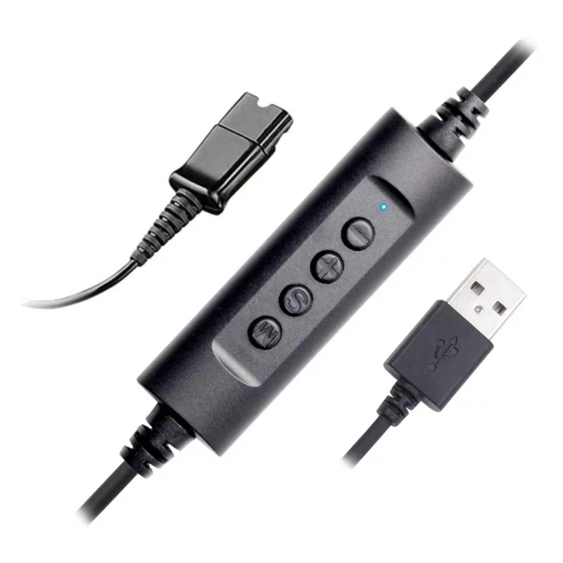 Headset Quick Disconnect QD Cable to USB Plug Adapter Call Center Office Home Game Wire for Plantronics QD Interface Headphone