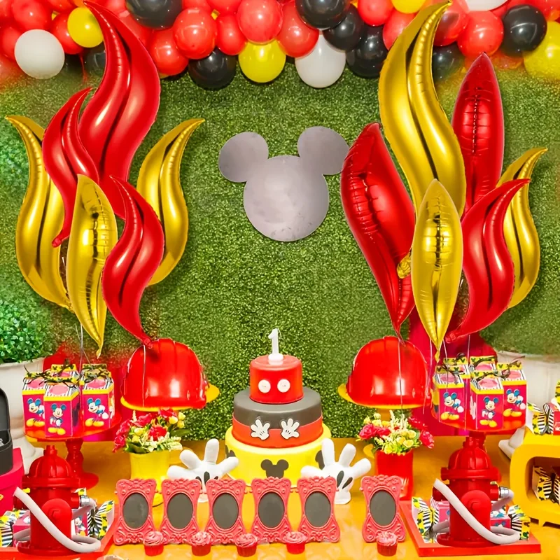 10 Stück Flammenballons 18 Zoll S-Form Feuerballon Feuerwehrmann Sam Themenballons Jungen Geburtstag Feuerwehrthemen-Partydekoration – Detail 3
