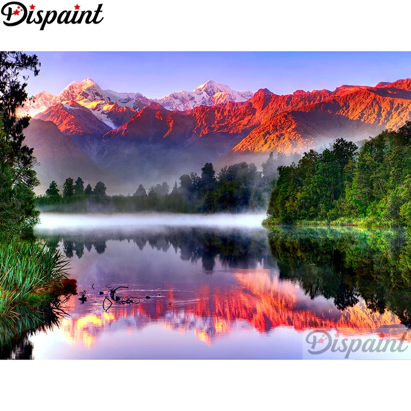 

Dispaint Full Square/Round Drill 5D DIY Diamond Painting "Tree mountain" Embroidery Cross Stitch 3D Home Decor A10986