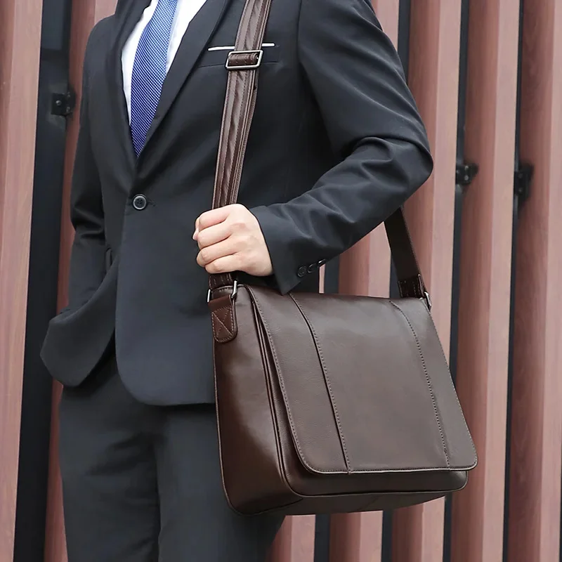 Newsbirds Causal Leather Shoulder Bag Men Male Boys School A4 Messenger Men's Crossbody s Genuine