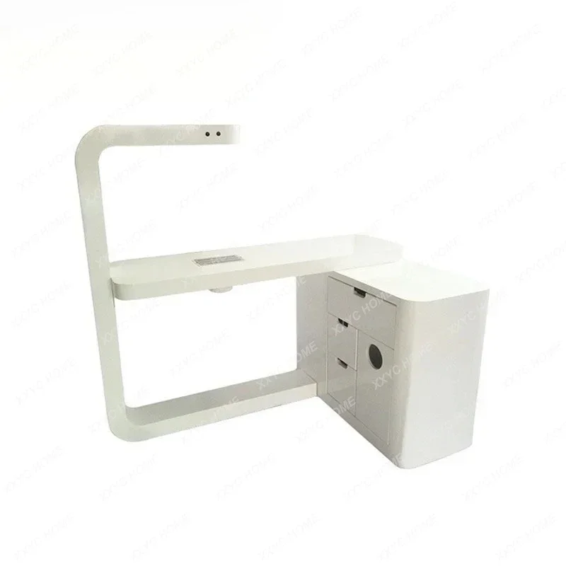 Nail table with LED light, storage cabinet, hand pillow, dust collector, white nail table, nail cabinet mesa de manicure