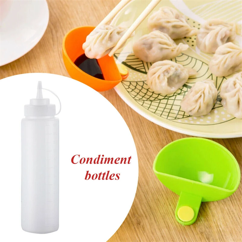 

2pcs Kitchen Gadgets Squeeze Bottles Hot Sauces Olive Oil Bottles Condiment Squeeze Bottles Ketchup Mustard Dispensers Bottles