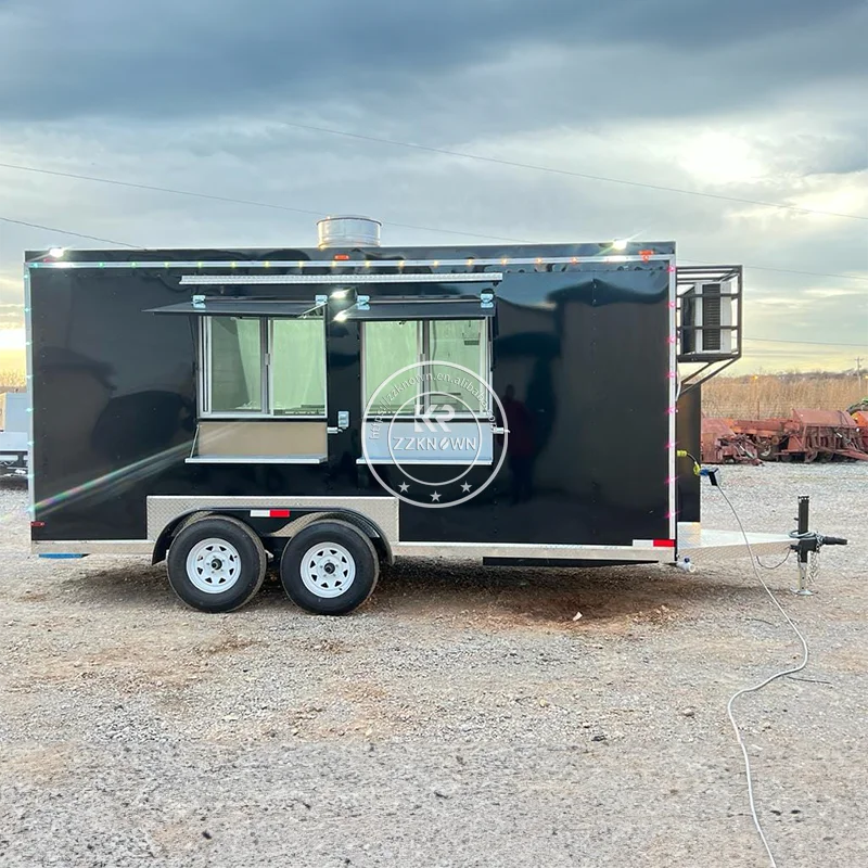 

2025 Hot Sale Fully Equipped Food Truck USA Customized Food Trailer Mobile Ice Cream Cart Street Restaurant Catering Trailer