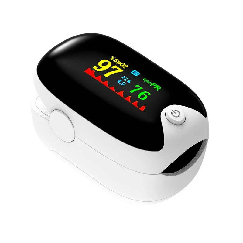 Medical Portable Fingertip Handheld Pulse Oximeters Finger Monitor Adult TFT Screen Automatic Shut Off Bulit in Protector