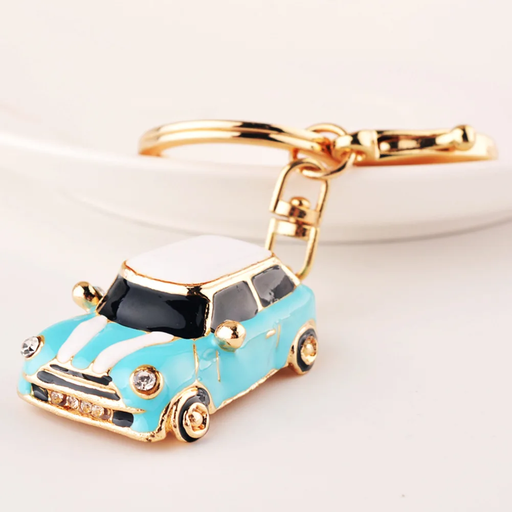 Car Model Rhinestone Keychain, Creative Car Shape Keyring 3D Metal Key Chain Gift for Men Women Car Accessories