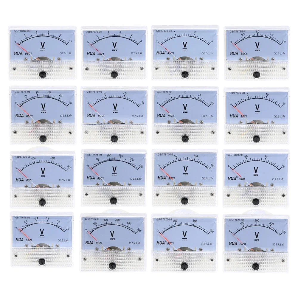 DC Analog Panel Volt Voltage Meter 85C1 Voltmeter Gauge 20V 30V 50V 75V 150V 250V 300V 400V 450V 500V Mechanical Voltage Meter