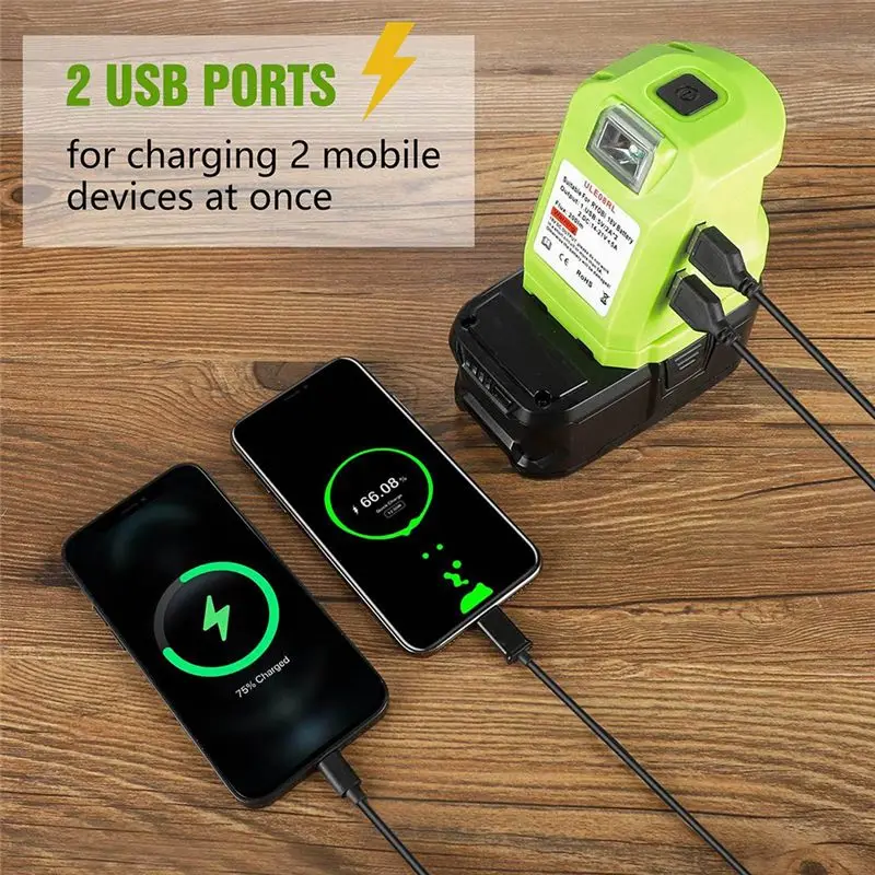 

Инвертор питания для аккумуляторов Ryobi 18V P743 PSK005 PBP2003 P107, портативное зарядное устройство с функцией D