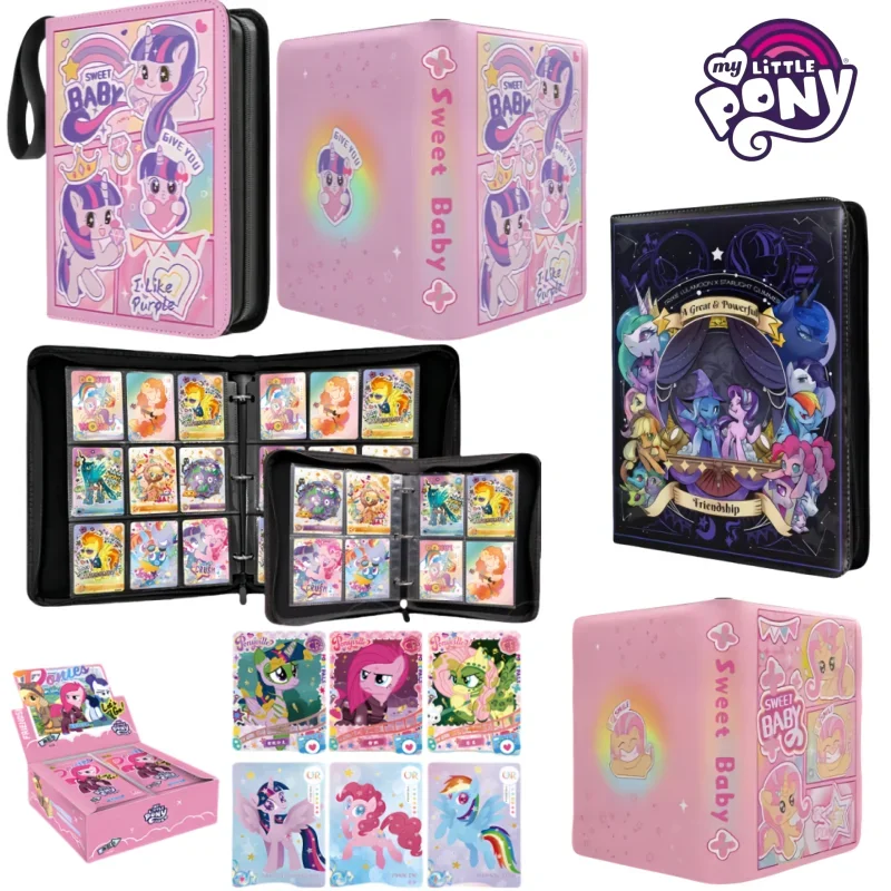 My Little Pony Card Album Four Palace Grid Collection Card Book Zipper Loose Leaf PU Waterproof Handheld ID Bag Kids Toy Gift