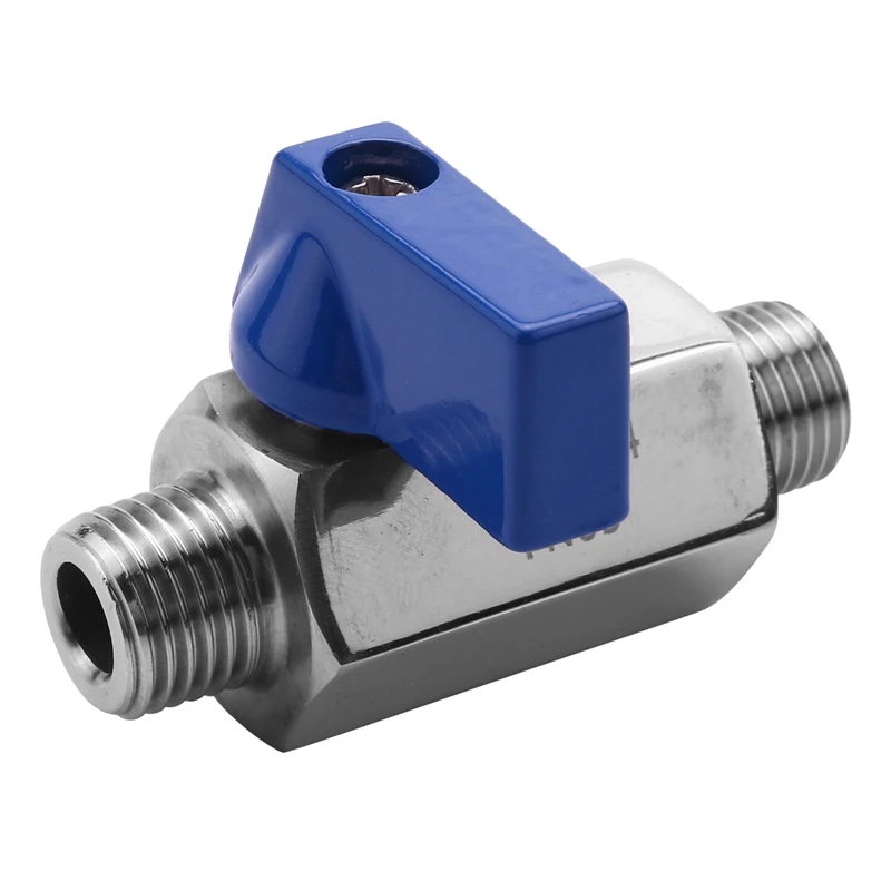 Stainless Steel Ball Valve - 1/4 Inch NPT Thread Male Small Mini Ball Valve (1/4Inch Male&Male)