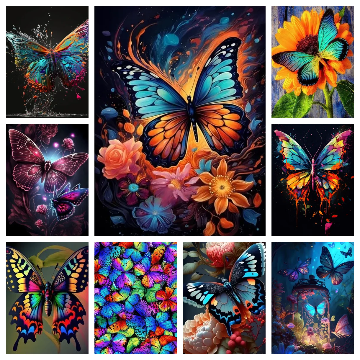 

AB Diamond Painting Butterfly Rose Flower Mosaic Needlework Cross Stitch Embroidery Animal Fantasy Home Decoration Gift