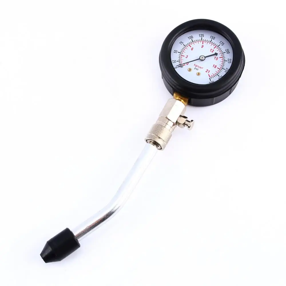 เครื่องยนต์เบนซินเครื่องทดสอบการบีบอัดเครื่องวัดทดสอบชุดรถจักรยานยนต์โรงรถเครื่องมือกรณี