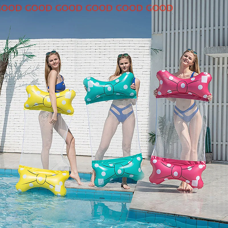 Summer Foldable Water Hammock Inflatable Air Mattress Swimming Pool Beach Lounger Floating Sleeping Bed Chair for Outdoor Fun