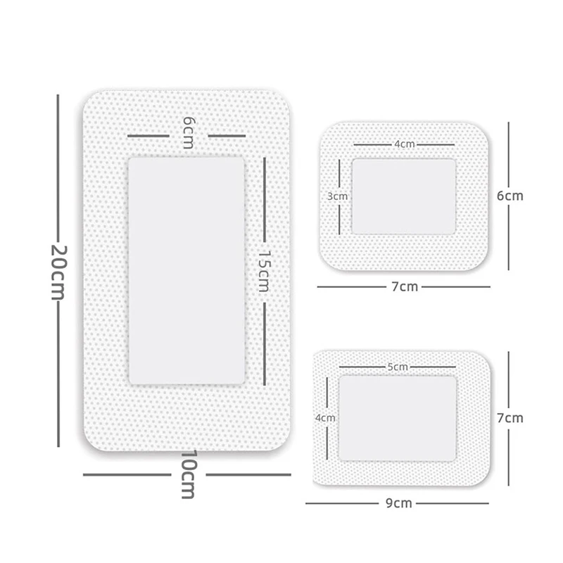 Molho estéril impermeável respirável almofada, adesivo gesso, ferida hemostasia adesivo, primeiros socorros bandagem, kit de emergência, 10pcs