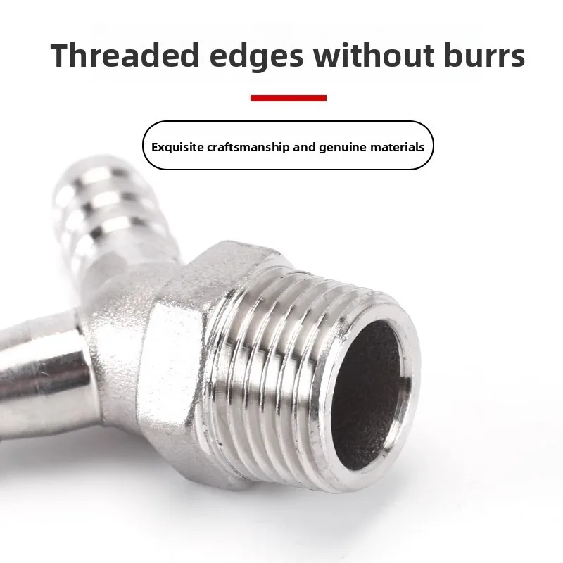 Y-شكل معبد مشترك 4-نقطة سلك داخلي وخارجي الموضوع خرطوم غاز الغاز الجلود قابس مياه المناسب 304 الفولاذ المقاوم للصدأ #5