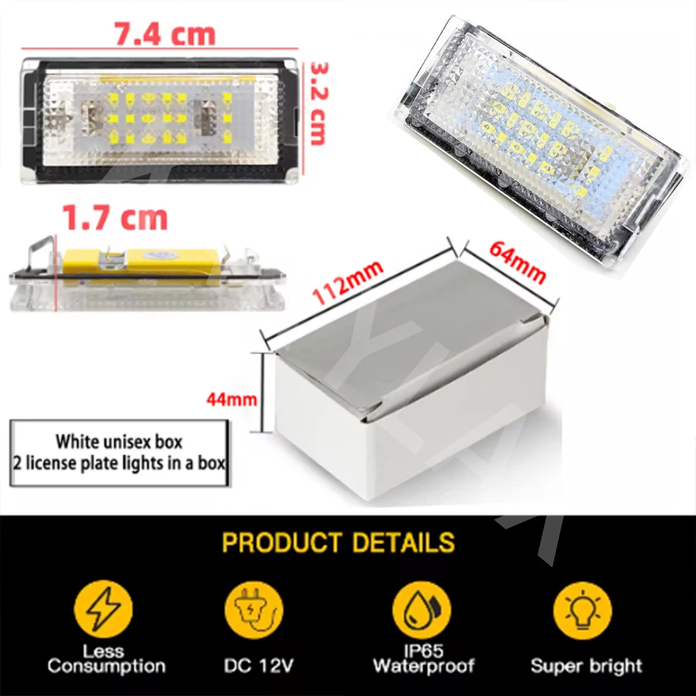 

Car Flashing 2Pcs Auto Canbus White 12V No Error Led License Plate Lights For BMW Mini Cooper S R53 ONE R50 2001-2006 R52 2004-2
