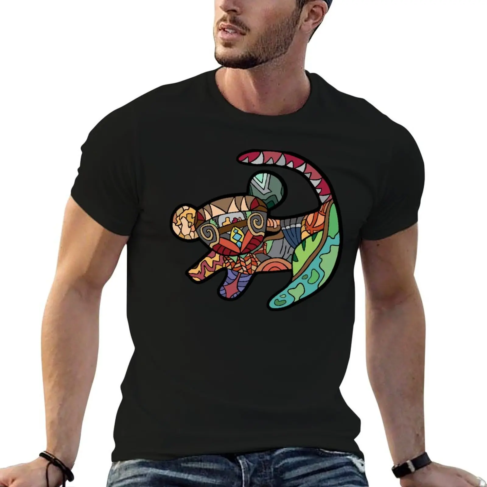 Simba’s pattern T-Shirt Basic Plain Tee for Spring and Summer