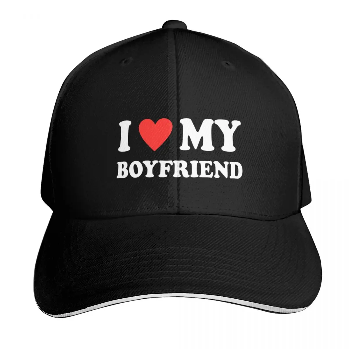 I Love My Boyfriend, I Heart My Boyfriend, I Love My Boyfriend Gift, BF Baseball Cap Men Women Casual Summer Sport Sun Cap