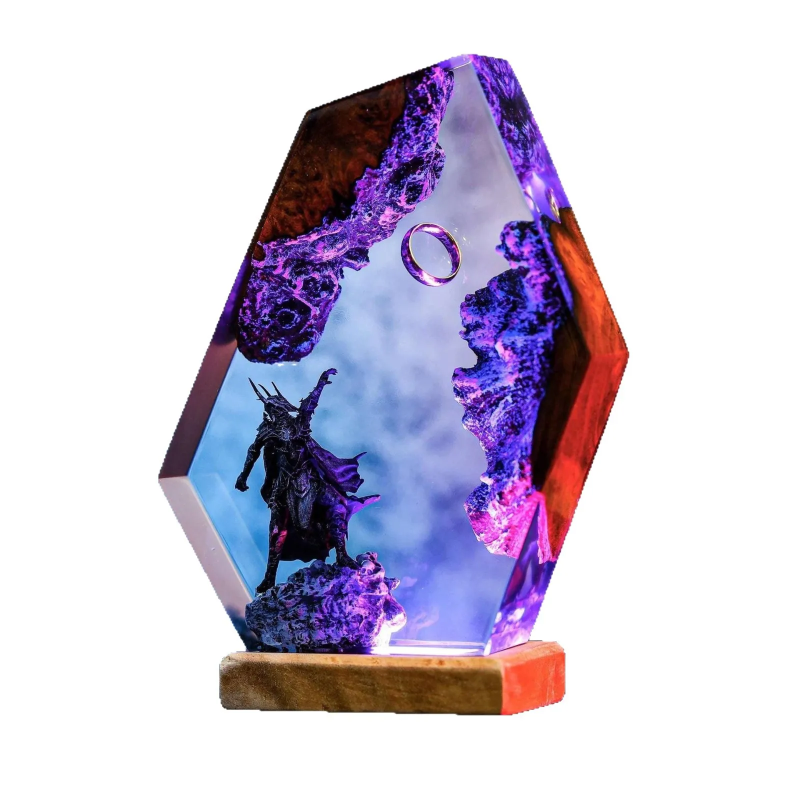 

Светодиодная лампа с кольцом в стиле фэнтези, ночник из эпоксидной смолы со светодиодной основой, домашний декор в стиле аниме, креативная идея подарка на день рождения