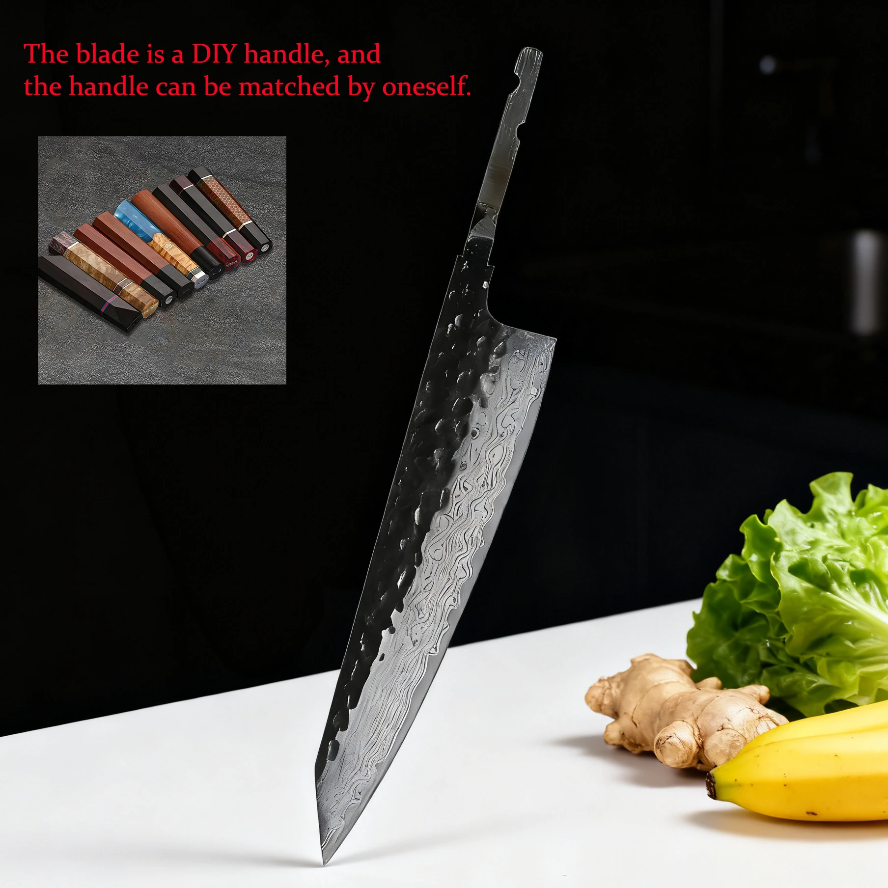 

Kitchen Knife DIY Blade Damascus Steel Chef Knife Cleaver Knife Utility Blade Blank Kitchen Knive Parts New Design Kitchen Tools