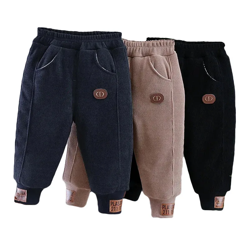 

2024New Children's Winter Plush Pants Boys Girls Cartoon Corduroy Thickened Cotton Pants Baby Casual Warm Cotton Pants0-5Y