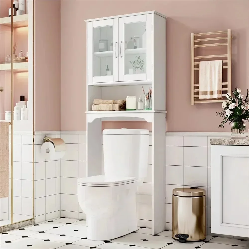Armario de almacenamiento sobre el inodoro, mueble de almacenamiento de 9 "de ancho, 3 estantes para baño, color gris, novedad de 2024