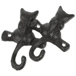 2 Pcs Classical Cat Hooks Wall Coat Hanger Retro Wall Hooks Key Hook Purse Hook For Wall Home Storage Hooks ganization