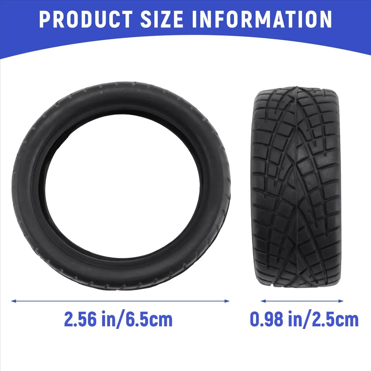 (A30I] 1/10 RC Car On Road Performance Rubber Racing Tire Tyre 8001 with Sponge 4pcs