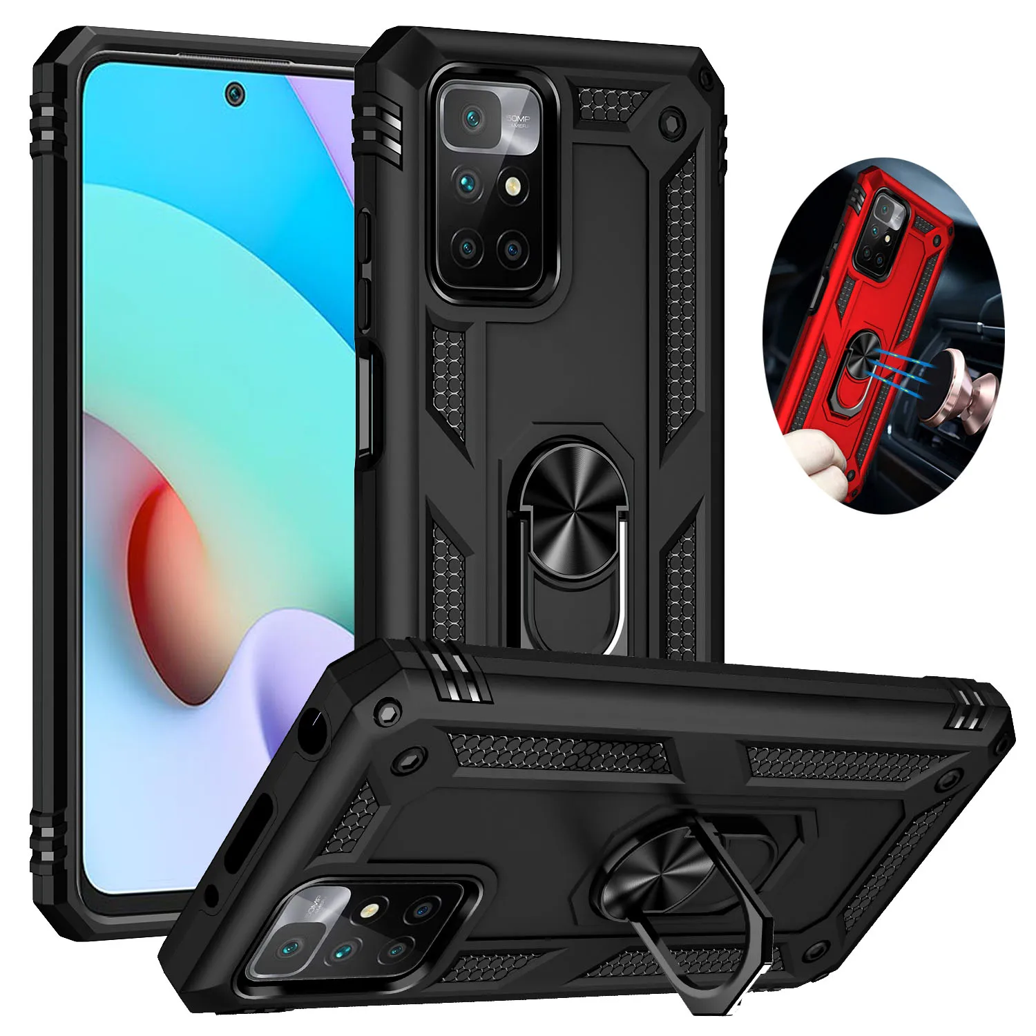 For Xiaomi Redmi 10 9 8 7 9A 9C 9T 8A 7A Case Armor Shockproof Cover For Redmi Note 10 9 8 7 Pro 8T 9S 10S Poco X3 Pro NFC Case