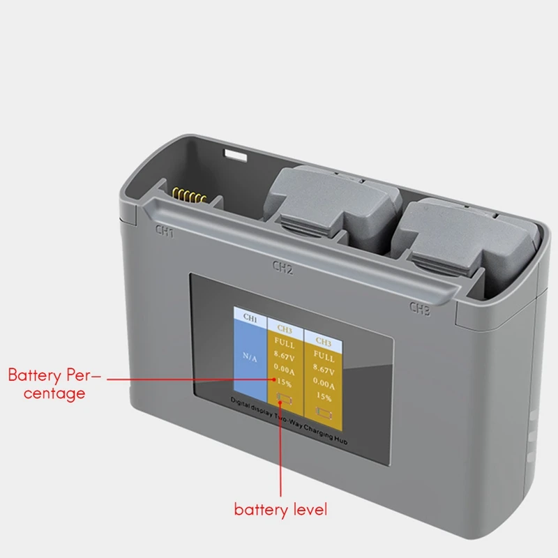 Drone Batteries Colorful Screen Digital Display Two Way Charging Hub USB Battery Charger For DJI Mini SE Accessories