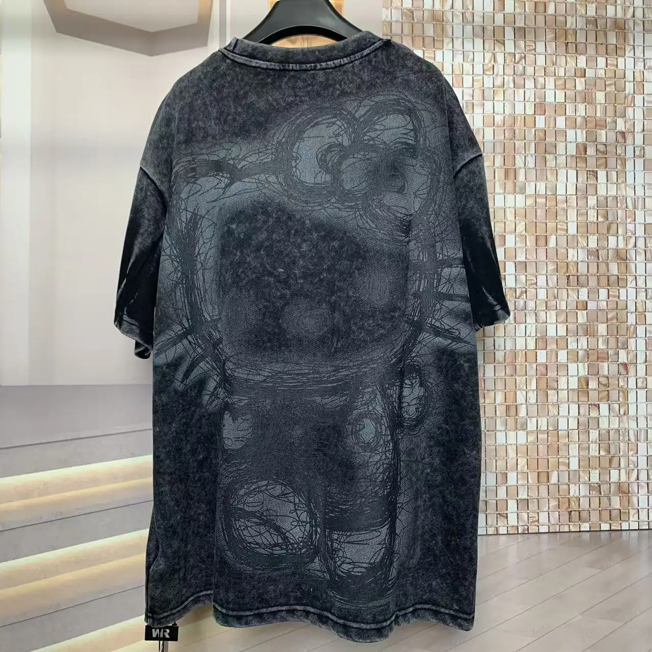 ファッションブランド秋の新作可愛いTシャツヘビーインダストリーウォッシュスイートカートゥーンキュートオーバーサイズルーズ半袖Tシャツ女性用