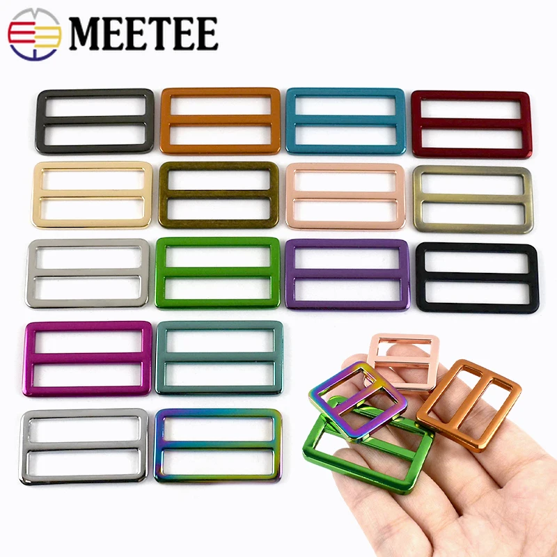 

5/10Pcs 20-38mm Metal Ring Buckle for Bags Strap Tri-Glide Slider Hook Webbing Shoes Clasp Belt Loops DIY Leather Accessories