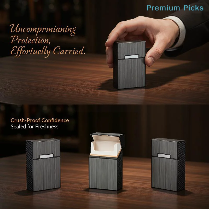 portable1PC Metal Cigarette Case 20 Cigarette Capacity Crush Proof For Daily Commute Outdoor Use Portable cigarette box