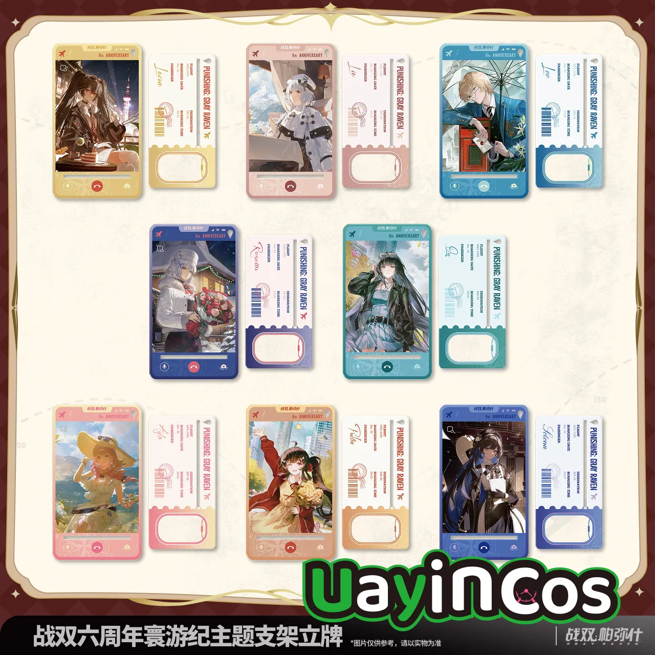 

Original GRAY RAVEN：PUNISHING Lee Lucia Liv Lilit Acrylic Stand Desktop Sixth Anniversary Ornament Anime Game Toy Kids Gifts