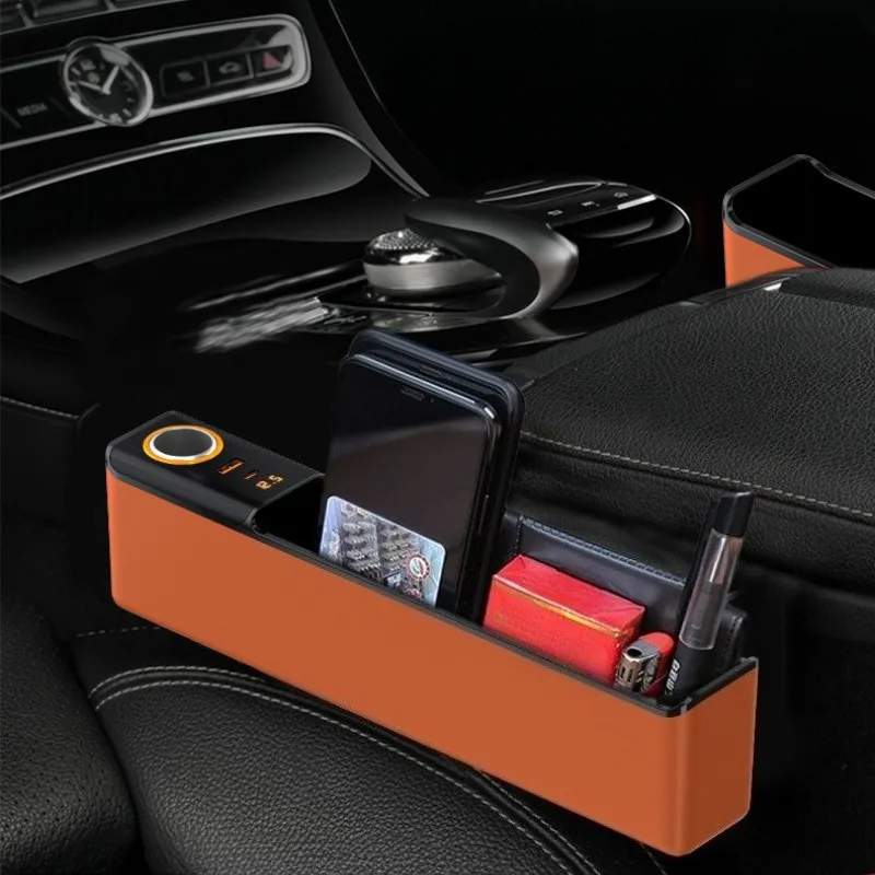 

Универсальный органайзер для хранения в зазоре между сиденьями автомобиля с портом для зарядки, многофункциональный аксессуар для организации пространства в салоне