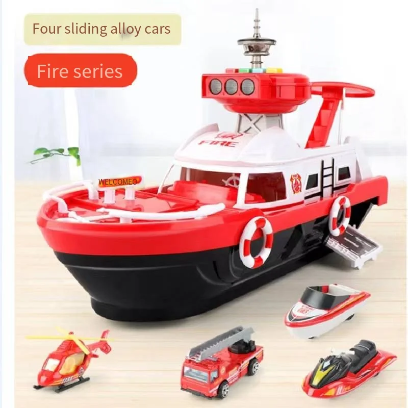 

Kids Toys Simulation Track Inertia Boat Diecasts & Toy Vehicles Music Story Light Toy Ship Model Toy Car Parking Boys Toys