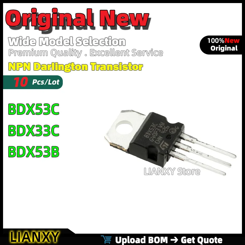 10pcs TO-220-3 BDX53C BDX33C BDX53B NPN Darlington Transistor New Original