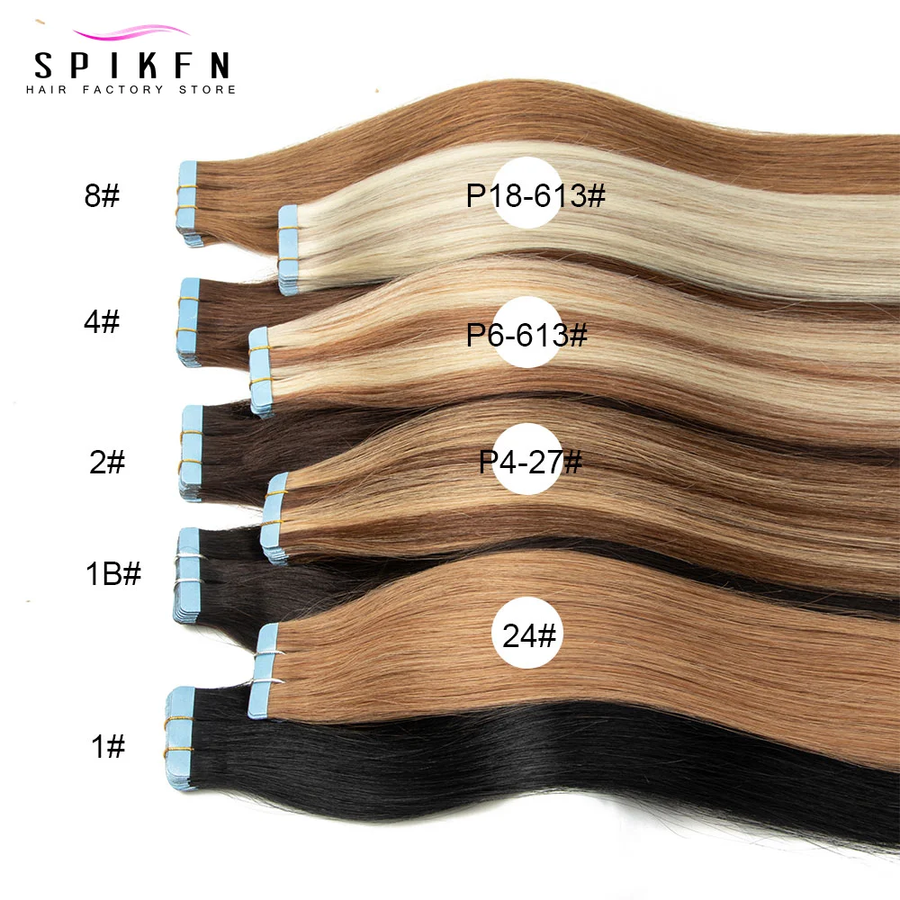 ไฮไลท์น้ําผึ้งสีบลอนด์ผมมนุษย์เทปส่วนขยาย Lighi น้ําหนักธรรมชาติตรงไม่มีรอยต่อ PU ผิว Weft ผม 10 ชิ้นสําหรับผู้หญิง