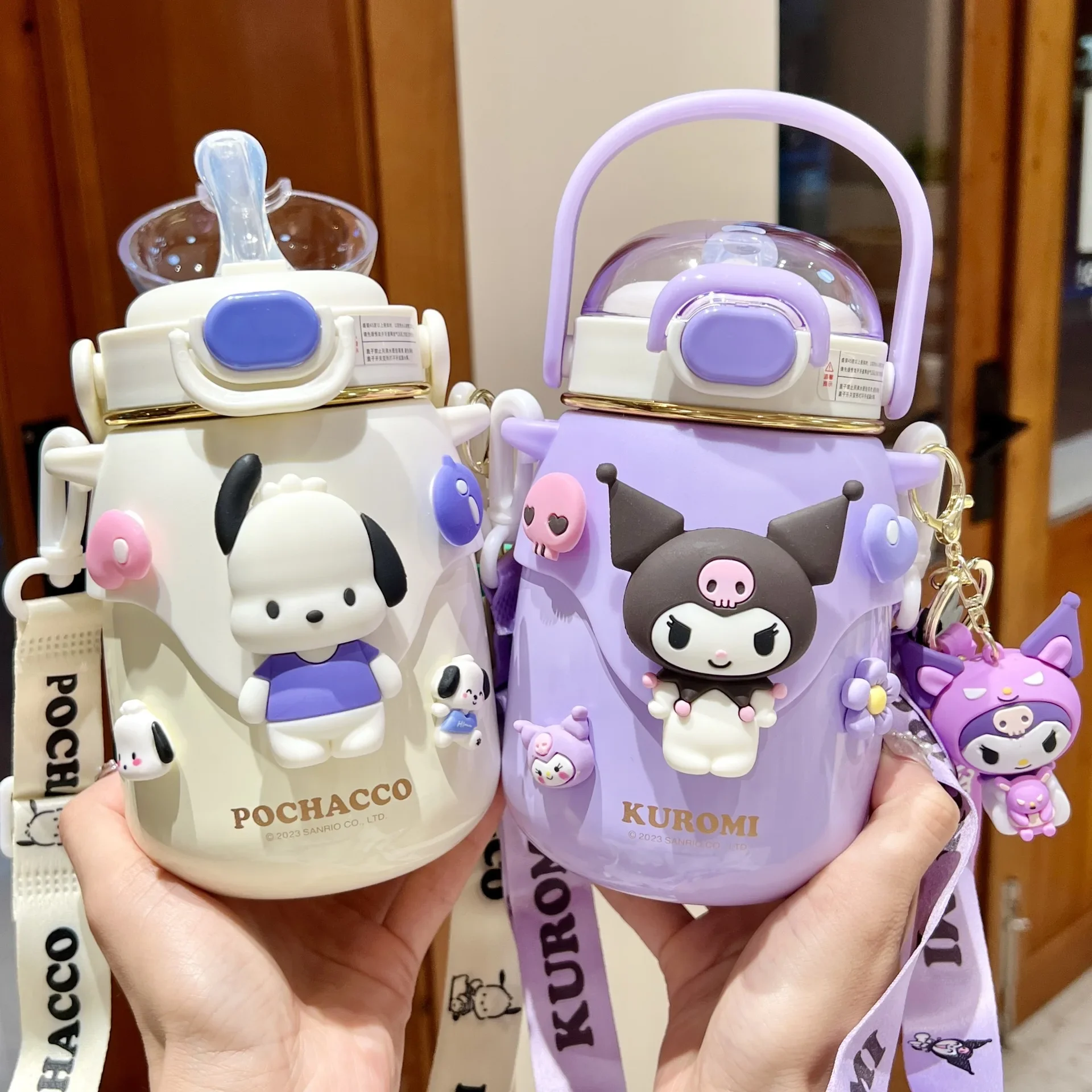 Melody Sanrio Kuromi Cute Girl Children 316 Stainless Steel Insulated Water Bottle Student Cinamoroll Kawaii Vacuum Cup Thermos