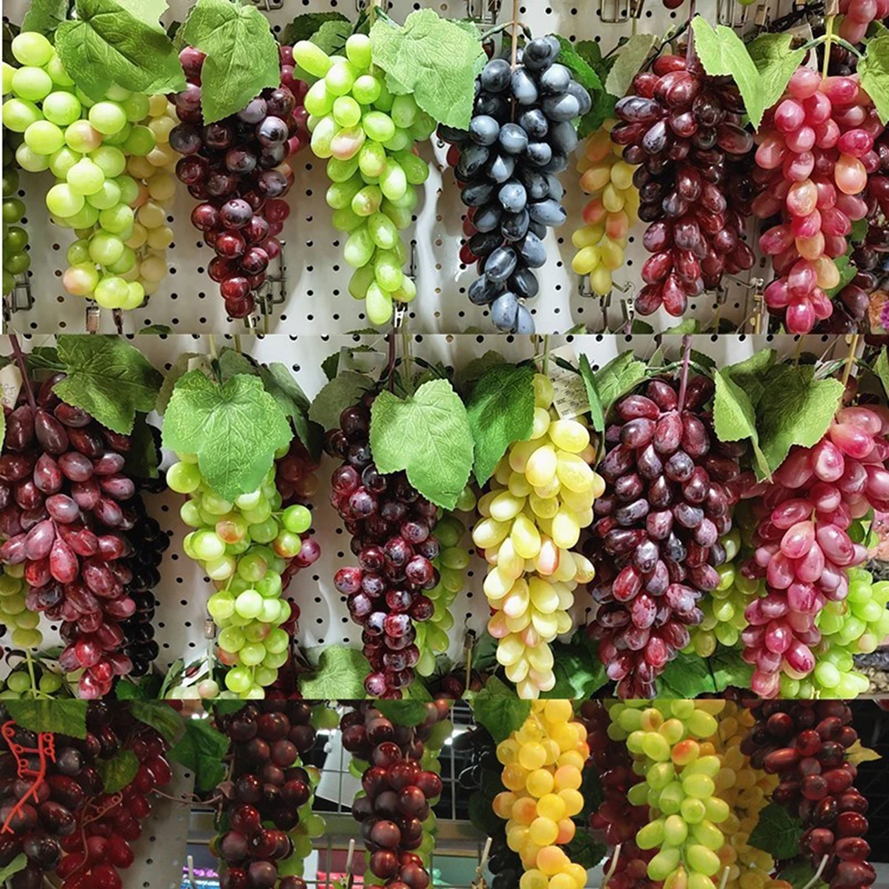 Creative Plastic Artificial Fake Purple Grape Lifelike Fruits Home Decorative Photography Props For Wedding Party Decor